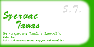 szervac tamas business card